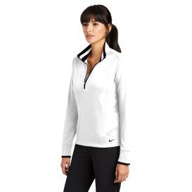 Nike 578674 Ladies Dri-FIT 1/2-Zip Cover-Up - White/Black