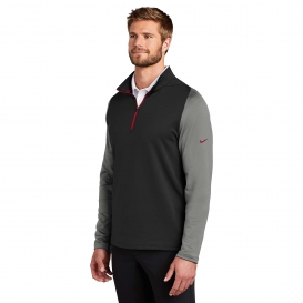 Nike 779795 Dri-FIT Stretch 1/2-Zip Cover-Up - Black/Dark Grey/Gym Red