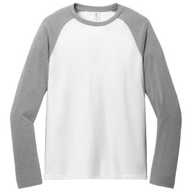 Allmade AL6009 Unisex Tri-Blend Long Sleeve Colorblock Raglan - Aluminum Grey/Bright White