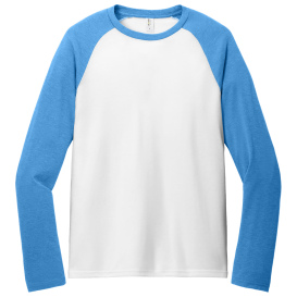 Allmade AL6009 Unisex Tri-Blend Long Sleeve Colorblock Raglan - Azure Blue/Bright White