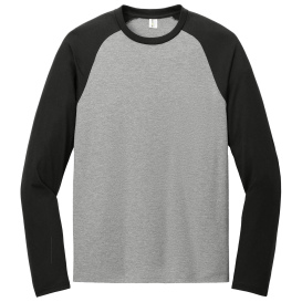 Allmade AL6009 Unisex Tri-Blend Long Sleeve Colorblock Raglan - Deep Black/Aluminum Grey