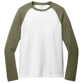 Allmade AL6009 Unisex Tri-Blend Long Sleeve Colorblock Raglan - Olive You Green/Bright White