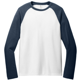 Allmade AL6009 Unisex Tri-Blend Long Sleeve Colorblock Raglan - Rebel Blue/Bright White