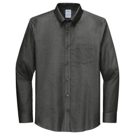 Brooks Brothers BB18002 Wrinkle-Free Stretch Nailhead Shirt - Deep Black