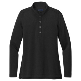 Brooks Brothers BB18203 Women\'s Mid-Layer Stretch 1/2-Button - Black Heather