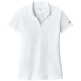 Brooks Brothers BB18221 Ladies Mesh Pique Performance Polo - White