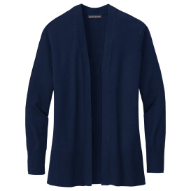 Brooks Brothers BB18403 Women's Cotton Stretch Long Cardigan Sweater - Navy Blazer