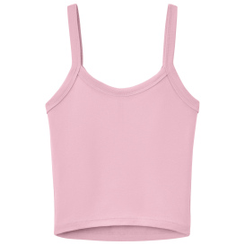 Bella + Canvas BC1012 Women\'s Micro Rib Spaghetti Strap Tank - Solid Pink Blend