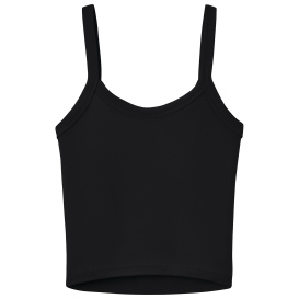 Bella + Canvas BC1012 Women\'s Micro Rib Spaghetti Strap Tank - Solid Black Blend