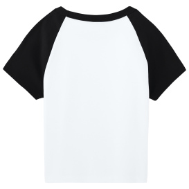 Bella + Canvas BC1201 Women's Micro Rib Raglan Baby Tee - White/Black