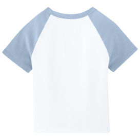 Bella + Canvas BC1201 Women\'s Micro Rib Raglan Baby Tee - White/Baby Blue
