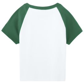 Bella + Canvas BC1201 Women\'s Micro Rib Raglan Baby Tee - White/Kelly