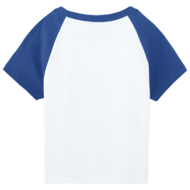 Bella + Canvas BC1201 Women\'s Micro Rib Raglan Baby Tee - White/True Royal
