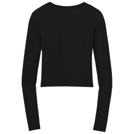 Bella + Canvas BC1501 Women\'s Micro Rib Long Sleeve Baby Tee - Solid Black Blend