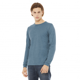 Bella + Canvas BC3513 Unisex Triblend Long Sleeve Tee - Denim Triblend
