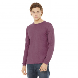 Bella + Canvas BC3513 Unisex Triblend Long Sleeve Tee - Maroon Triblend