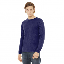 Bella + Canvas BC3513 Unisex Triblend Long Sleeve Tee - Navy Triblend