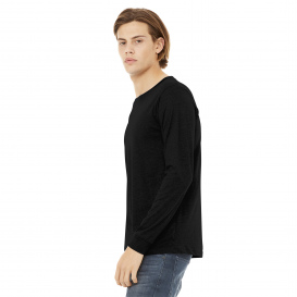 Bella + Canvas BC3513 Unisex Triblend Long Sleeve Tee - Solid Black Triblend