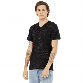 Bella + Canvas BC3655 Unisex Textured Jersey V-Neck Tee - Black Marble