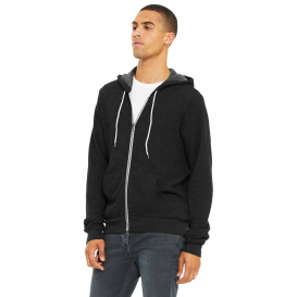 Bella + Canvas BC3739 Unisex Sponge Fleece Full-Zip Hoodie - Black Heather
