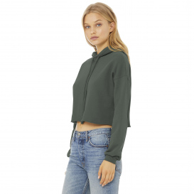 Bella + Canvas BC7502 Women\'s Sponge Fleece Cropped Hoodie - Military Green