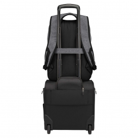 Port Authority BG218 Access Square Backpack - Heather Grey/Black