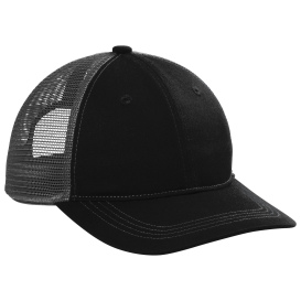 Port Authority C119 Unstructured Snapback Trucker Cap - Black/Grey Steel
