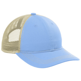 Port Authority C119 Unstructured Snapback Trucker Cap - Carolina Blue/Tan
