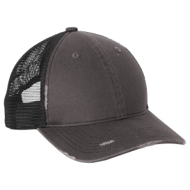 Port Authority C600 Distressed Mesh Back Cap - Grey Steel/Black