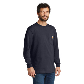 Carhartt K126 Workwear Pocket Long Sleeve T-Shirt - Navy | FullSource.com