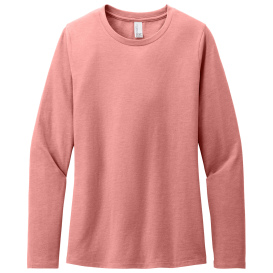 District DT110 Women\'s Perfect Blend CVC Long Sleeve Tee - Blush Frost