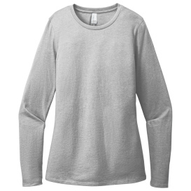 District DT110 Women\'s Perfect Blend CVC Long Sleeve Tee - Light Heather Grey
