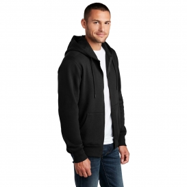 District DT1103 Perfect Weight Fleece Full-Zip Hoodie - Jet Black