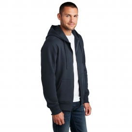 District DT1103 Perfect Weight Fleece Full-Zip Hoodie - New Navy
