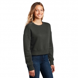 District DT1105 Women's Perfect Weight Fleece Cropped Crew - Charcoal ...