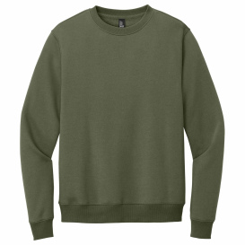 District DT1106 Perfect Weight Fleece Crew - Military Green
