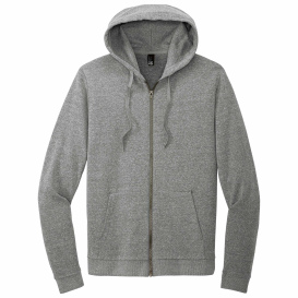 District DT1302 Perfect Tri Fleece Full-Zip Hoodie - Heathered Charcoal