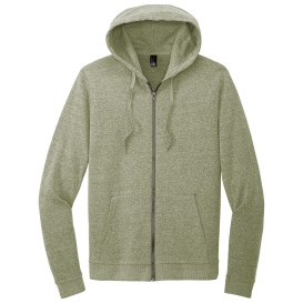 District DT1302 Perfect Tri Fleece Full-Zip Hoodie - Military Green Frost