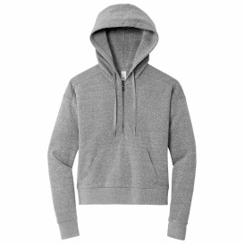District DT1311 Women\'s Perfect Tri Fleece 1/2-Zip Hoodie - Grey Frost