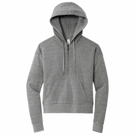 District DT1311 Women\'s Perfect Tri Fleece 1/2-Zip Hoodie - Heathered Charcoal