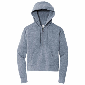 District DT1311 Women's Perfect Tri Fleece 1/2-Zip Hoodie - Navy Frost