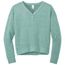 District DT1312 Perfect Tri Fleece Crewneck Sweatshirt - Heathered Eucalyptus Blue