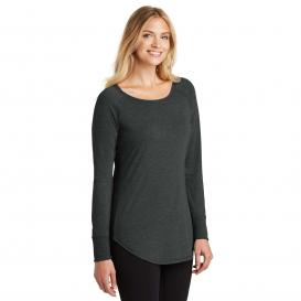 District DT132L Women's Perfect Tri Long Sleeve Tunic Tee - Black Frost ...