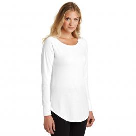 District DT132L Women's Perfect Tri Long Sleeve Tunic Tee - White ...