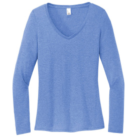 District DT135 Women\'s Perfect Tri Long Sleeve V-Neck Tee - Maritime Frost