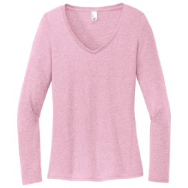 District DT135 Women's Perfect Tri Long Sleeve V-Neck Tee - Wisteria Heather