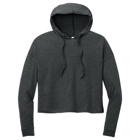 District DT1390L Women\'s Perfect Tri Midi Long Sleeve Hoodie - Black Frost