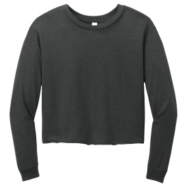 District DT141 Women\'s Perfect Tri Midi Long Sleeve Tee - Black Frost