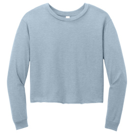 District DT141 Women\'s Perfect Tri Midi Long Sleeve Tee - Flint Blue Heather