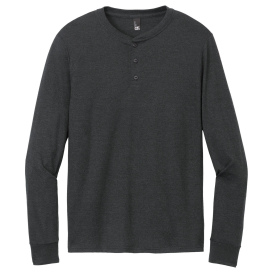 District DT145 Perfect Tri Long Sleeve Henley - Black Frost